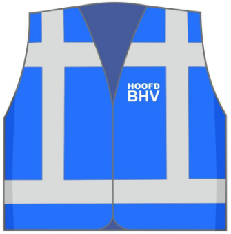 Veiligheidsvest met opdruk Hoofd BHV Blauw
